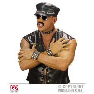 Bracelet clouté simili cuir 2 rangs 2