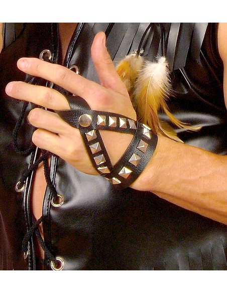 Bracelet clouté simili cuir 3 rangs