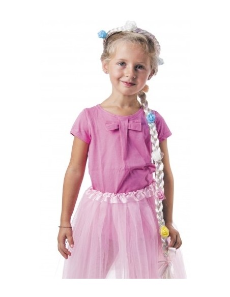 Couronne fleur rose avec ruban