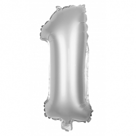 Ballon mylar 36cm argent - Chiffre 0 