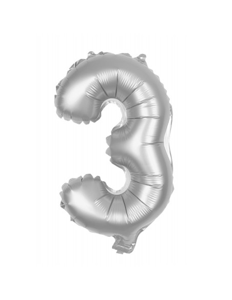 Ballon mylar 36cm argent - Chiffre 0 
