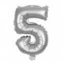 Ballon mylar 36cm argent - Chiffre 5