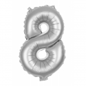 Ballon mylar 36cm argent - Chiffre 8 