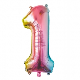 Ballon mylar 36cm irisé - Chiffre 0