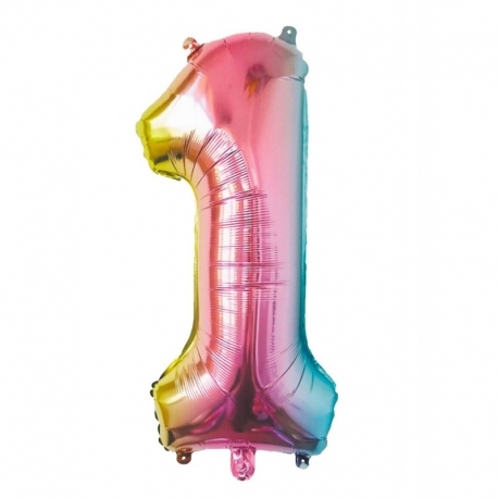 Ballon mylar 36cm irisé - Chiffre 0