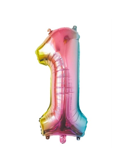 Ballon mylar 36cm irisé - Chiffre 0