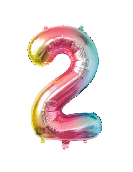 Ballon mylar 36cm irisé - Chiffre 0