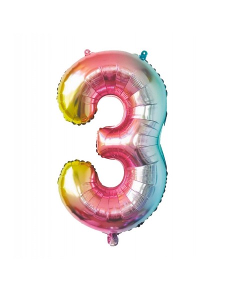 Ballon mylar 36cm irisé - Chiffre 0