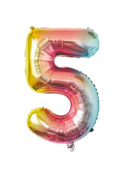 Ballon mylar 36cm irisé - Chiffre 0