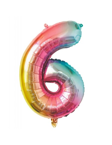Ballon mylar 36cm irisé - Chiffre 0