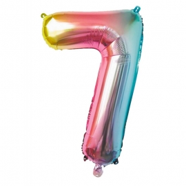 Ballon mylar 36cm irisé - Chiffre 0