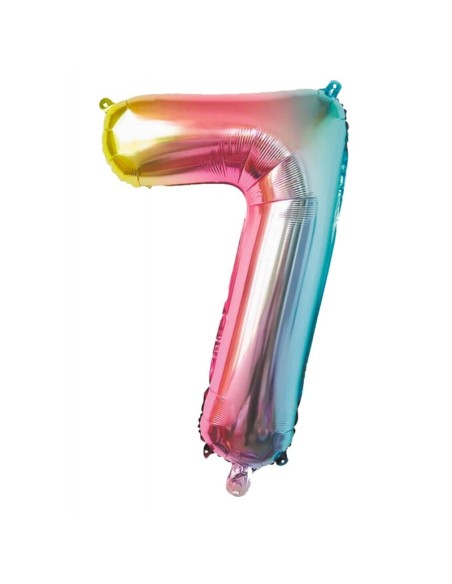 Ballon mylar 36cm irisé - Chiffre 0
