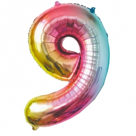 Ballon mylar 36cm irisé - Chiffre 0