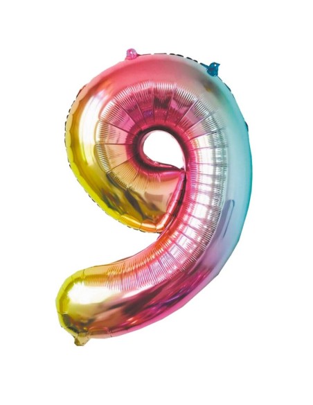 Ballon mylar 36cm irisé - Chiffre 0