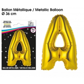 Ballon métallique or 36cm - Lettre A