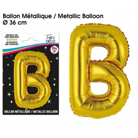 Ballon métallique or 36cm - Lettre B