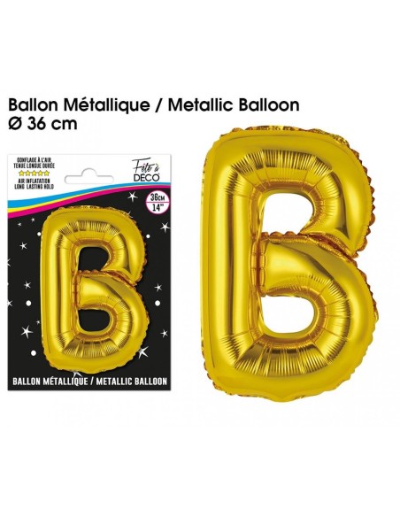 Ballon métallique or 36cm - Lettre A