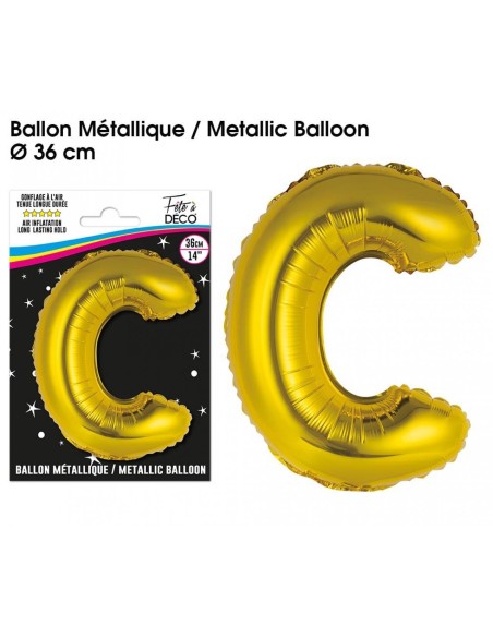 Ballon métallique or 36cm - Lettre A