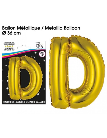 Ballon métallique or 36cm - Lettre A