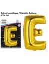 Ballon métallique or 36cm - Lettre E