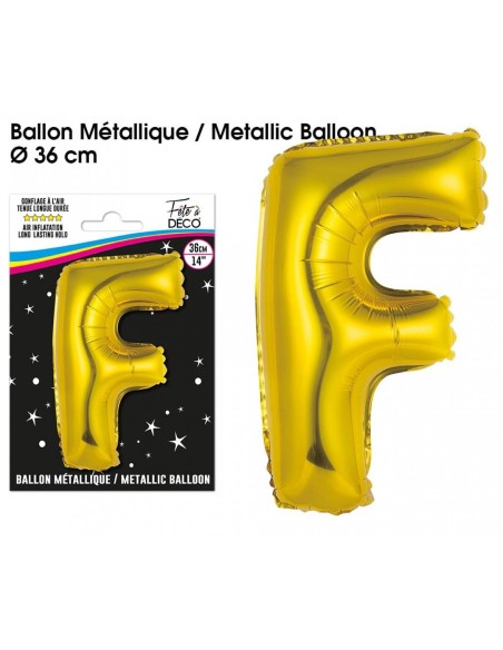 Ballon métallique or 36cm - Lettre A