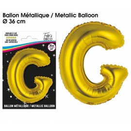 Ballon métallique or 36cm - Lettre G