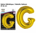 Ballon métallique or 36cm - Lettre G