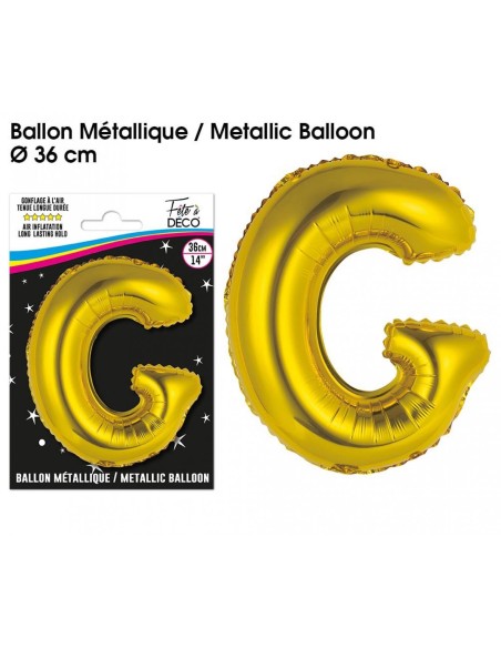 Ballon métallique or 36cm - Lettre A