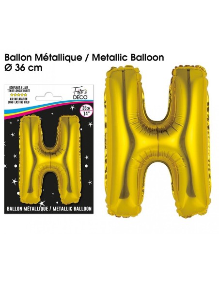 Ballon métallique or 36cm - Lettre A