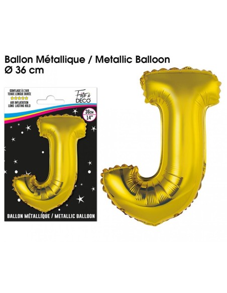 Ballon métallique or 36cm - Lettre A