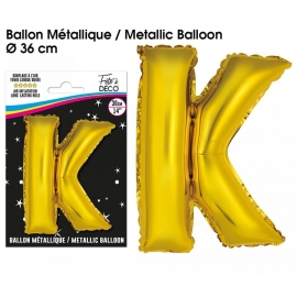 Ballon métallique or 36cm - Lettre A