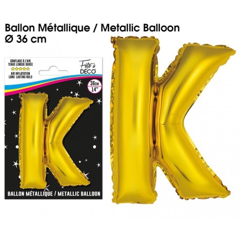 Ballon métallique or 36cm - Lettre A