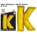 Ballon métallique or 36cm - Lettre K