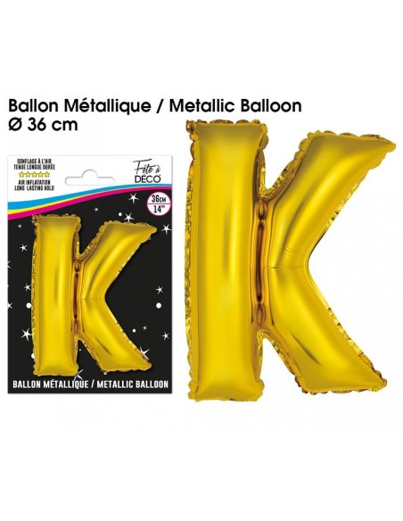Ballon métallique or 36cm - Lettre A