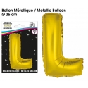 Ballon métallique or 36cm - Lettre L