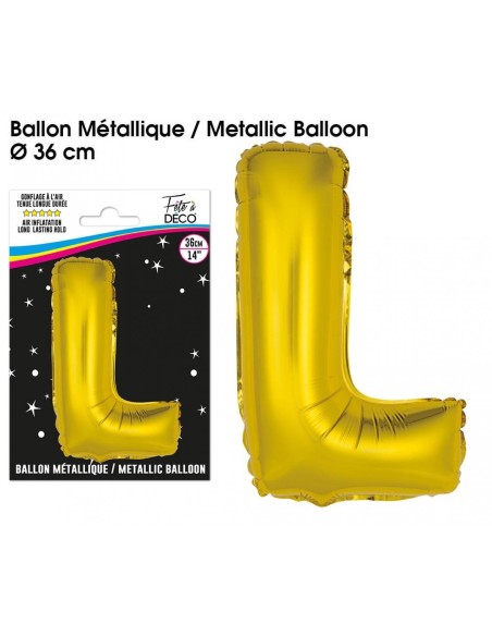 Ballon métallique or 36cm - Lettre A