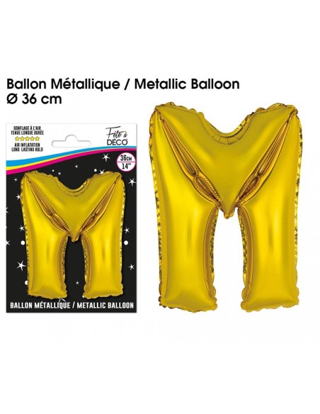 Ballon métallique or 36cm - Lettre A