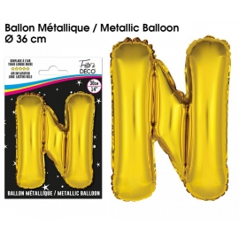 Ballon métallique or 36cm - Lettre N