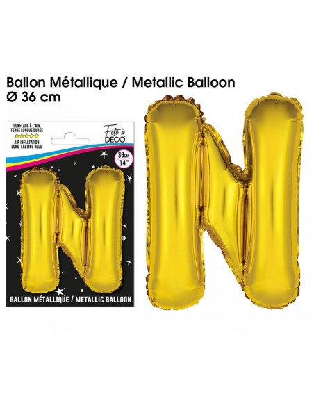 Ballon métallique or 36cm - Lettre A