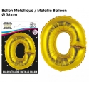 Ballon métallique or 36cm - Lettre O
