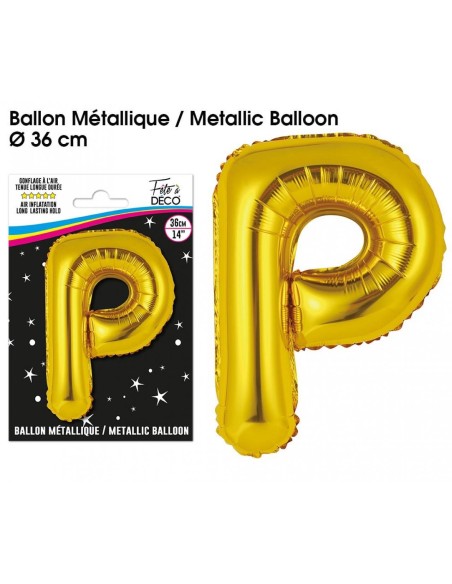 Ballon métallique or 36cm - Lettre A