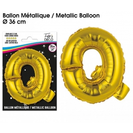 Ballon métallique or 36cm - Lettre Q