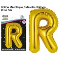 Ballon métallique or 36cm - Lettre R