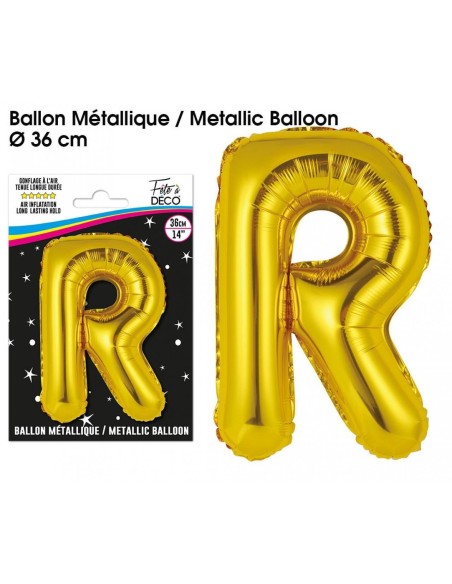 Ballon métallique or 36cm - Lettre A
