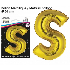 Ballon métallique or 36cm - Lettre A