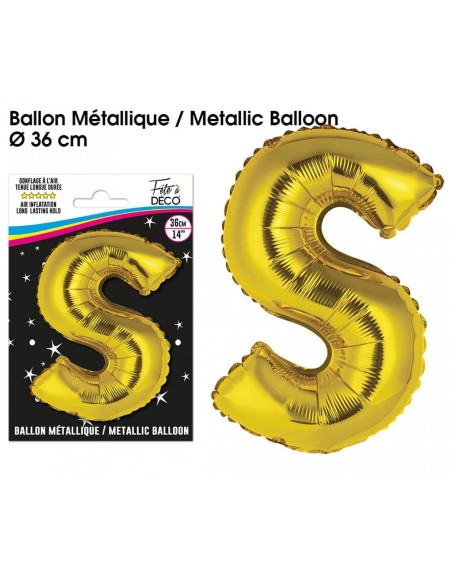 Ballon métallique or 36cm - Lettre A