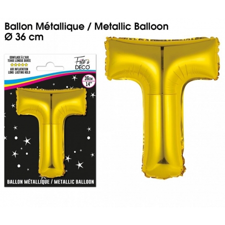 Ballon métallique or 36cm - Lettre A