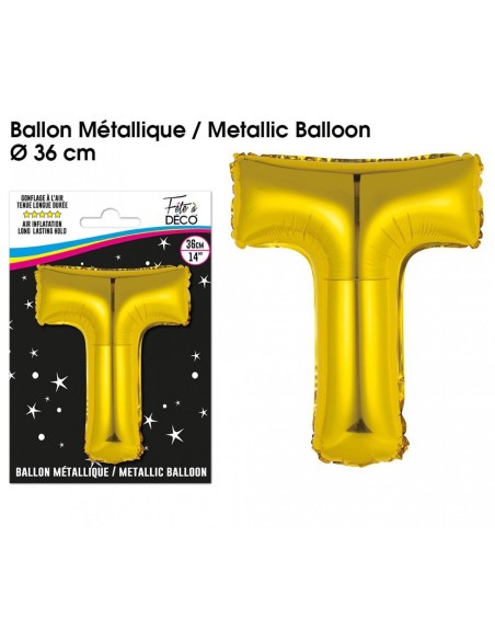Ballon métallique or 36cm - Lettre A