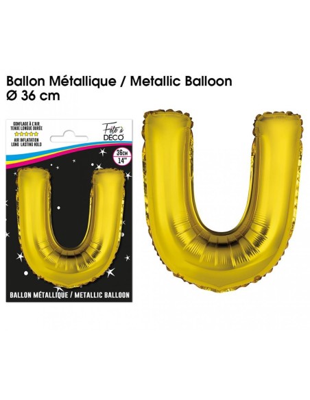 Ballon métallique or 36cm - Lettre A