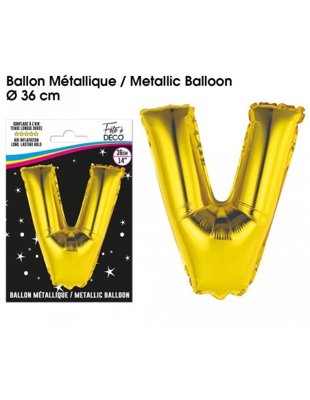 Ballon métallique or 36cm - Lettre A